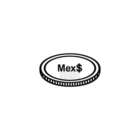 Ilustración de Mexico Currency Symbol. Mexican Peso Icon, MXN Sign. Vector Illustration - Imagen libre de derechos