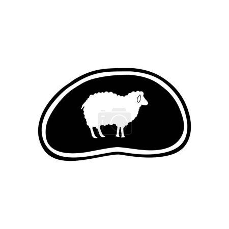 Téléchargez les illustrations : Lamb Meat Icon Symbol. Lamb Meat Illustration For Logo or Design Element. Vector Illustration - en licence libre de droit