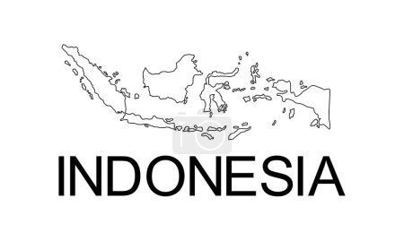 Illustration for Indonesia Map for App, Art Illustration, Website, Pictogram, Infographic or Graphic Design Element. Vector Illustration - Royalty Free Image