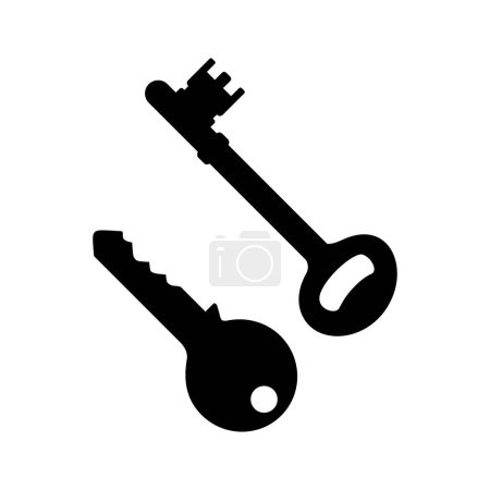 Silhouette des Schlüssels für Icon, Symbol, Zeichen, Piktogramm, Website, Apps, Kunstillustration, Logo oder Grafikdesign-Element. Vektorillustration