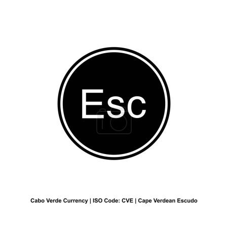 Ilustración de Republic of Cape Verde also called Cabo Verde Currency Symbol, Cape Verdean Escudo Icon, CVE Sign. Vector Illustration - Imagen libre de derechos