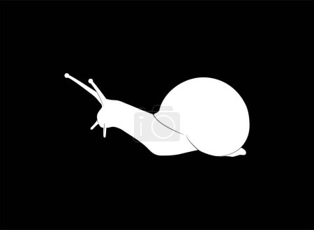 Téléchargez les illustrations : Les escargots sont aussi appelés Escargot Silhouette for Logo, Art Illustration, Apps, Website or Graphic Design Element. Illustration vectorielle - en licence libre de droit