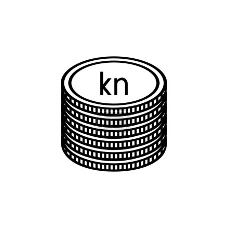 Ilustración de Croacia Símbolo de moneda, Kuna croata icono, HRK signo. Ilustración vectorial - Imagen libre de derechos
