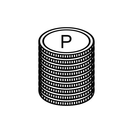 Téléchargez les illustrations : Symbole de devise Bostwana, icône Pula du Botswana, signe BWP. Illustration de Vecto - en licence libre de droit