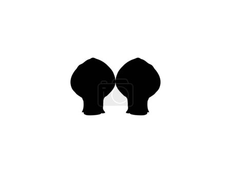 Illustration for Pair of the Hippopotamus (Hippopotamus Amphibius) Silhouette for Logo, Art Illustration, Icon, Symbol, Pictogram or Graphic Design Element. Vector Illustration - Royalty Free Image