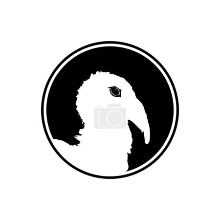 Illustration for Turkey Head on the Circle Shape for Logo, Pictogram or Graphic Design Element. The Turkey is a large bird in the genus Meleagris. Vector Illustration - Royalty Free Image