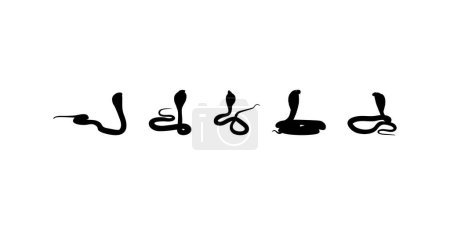 Illustration for Silhouette of the Cobra Snake for Art Illustration, Logo, Pictogram, Website or Graphic Design Element. Vector Illustration - Royalty Free Image