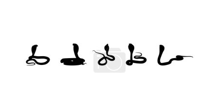 Illustration for Silhouette of the Cobra Snake for Art Illustration, Logo, Pictogram, Website or Graphic Design Element. Vector Illustration - Royalty Free Image