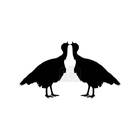 Illustration for Turkey Silhouette for Art Illustration, Pictogram or Graphic Design Element. The Turkey is a large bird in the genus Meleagris. Vector Illustration - Royalty Free Image