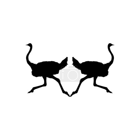 Téléchargez les illustrations : Pair of the Ostrich Silhouette for Logo, Pictogram, Art Illustration or Graphic Design Element. Vector Illustration - en licence libre de droit