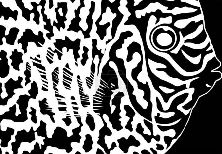 Foto de Patrón de motivos artísticos inspirado en Symphysodon o Discus Fish Skin Motifs Pattern, para decoración, adornado, fondo, sitio web, papel pintado, moda, interior, cubierta, impresión animal o elemento de diseño gráfico - Imagen libre de derechos