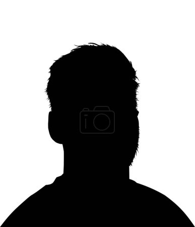 Illustration for Silhouette of the Portrait of the Man or Guy for Profile Picture, Apps, Website or Graphic Design Element. Vector Illustration - Royalty Free Image
