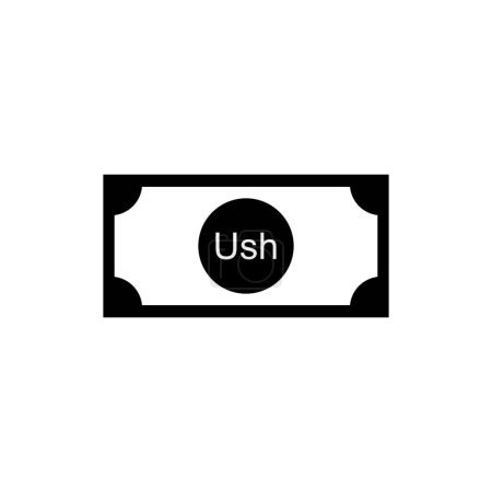 Uganda Währungssymbol, Symbol des ugandischen Shilling, UGX-Zeichen. Vektorillustration