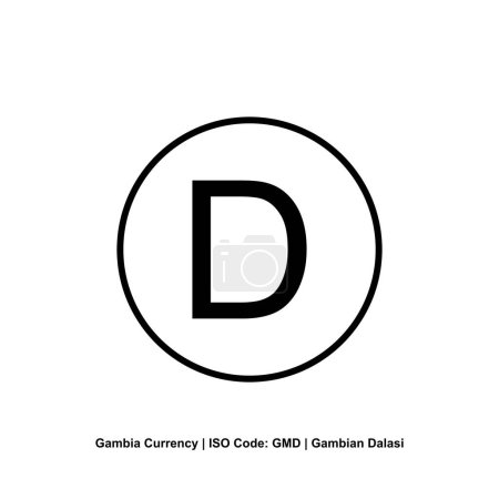 Gambie Symbole de Monnaie, Icône Dalasi Gambien, Signe GMD. Illustration vectorielle