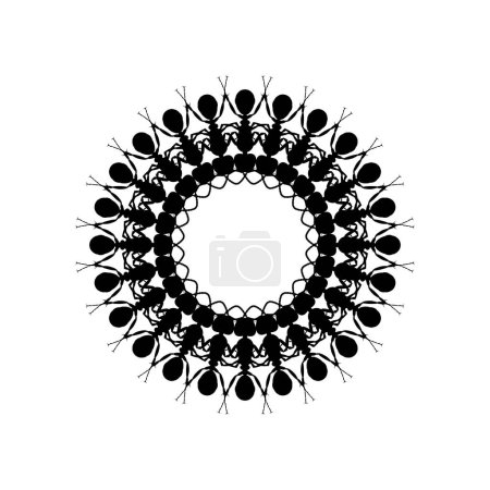 Photo for Colony of the Ant Silhouette Circle Shape Composition for Art Illustration, Logo, Pictogram, Website, or Graphic Design Element. Vector Illustration - Royalty Free Image