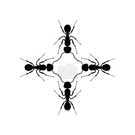 Ilustración de Colony of the Ant Silhouette for Art Illustration, Logo, Pictogram, Website, or Graphic Design Element. Ilustración vectorial - Imagen libre de derechos