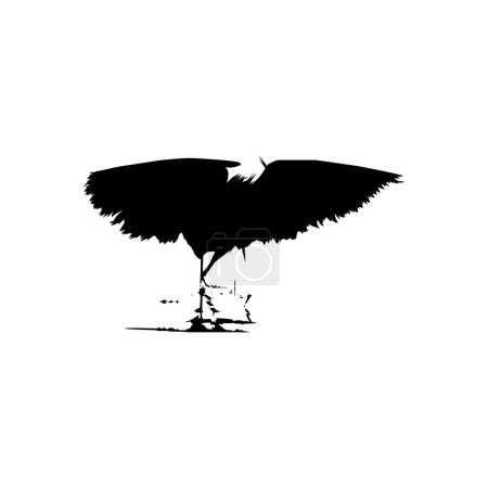 Foto de La Garza Negra (Egretta Ardesiaca), también conocida como la Silueta de Garza Negra para Ilustración de Arte, Logo, Pictograma, Sitio Web o Elemento de Diseño Gráfico. Ilustración vectorial - Imagen libre de derechos