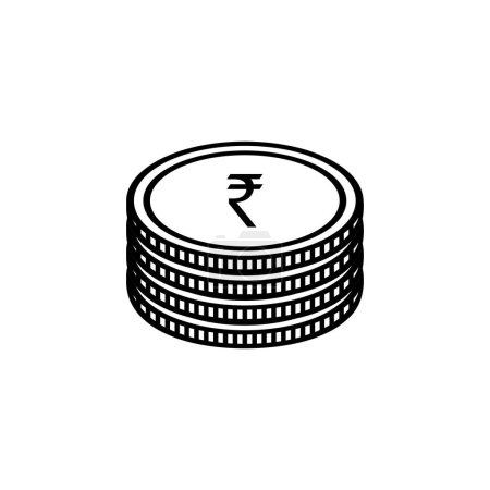 Ilustración de Símbolo de moneda de la India, icono de la rupia india, signo INR. Ilustración vectorial - Imagen libre de derechos