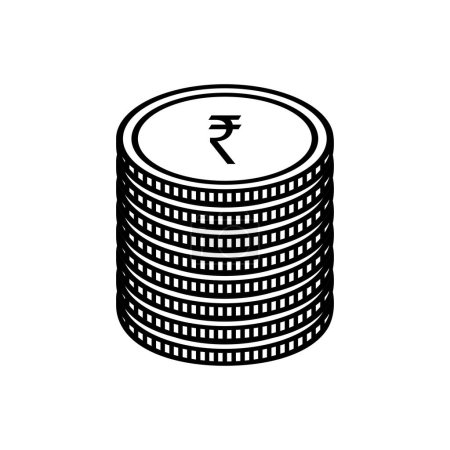 Símbolo de moneda de la India, icono de la rupia india, signo INR. Ilustración vectorial
