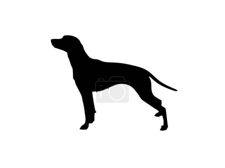 Hundesilhouette für Logo, Kunstillustration, Apps, Piktogramm, Website oder Grafikdesign-Element. Vektorillustration 