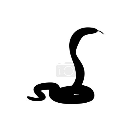 Illustration for Silhouette of the Cobra Snake for Logo, Pictogram, Art Illustration, Apps, Website or Graphic Design Element. Vector Illustration - Royalty Free Image