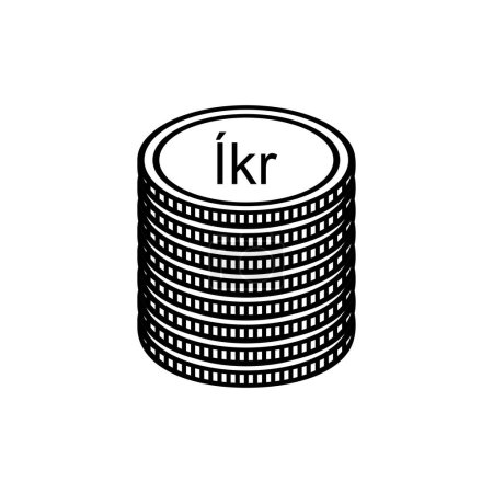 Ilustración de Islandia Símbolo de moneda, Icono de Krishna islandés, signo ISK. Ilustración vectorial - Imagen libre de derechos