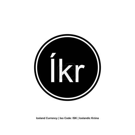 Foto de Islandia Símbolo de moneda, Icono de Krishna islandés, signo ISK. Ilustración vectorial - Imagen libre de derechos