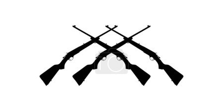 Foto de Arma Silueta, una pistola larga es una categoría de armas de fuego con barriles largos, para Pictograma. Logo, aplicaciones, sitio web, ilustración de arte o elemento de diseño gráfico. Ilustración vectorial - Imagen libre de derechos