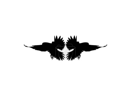 Ilustración de Silueta de la pareja voladora Ave de presa, halcón o halcón, para logotipo, pictograma, sitio web, ilustración de arte o elemento de diseño gráfico. Ilustración vectorial - Imagen libre de derechos