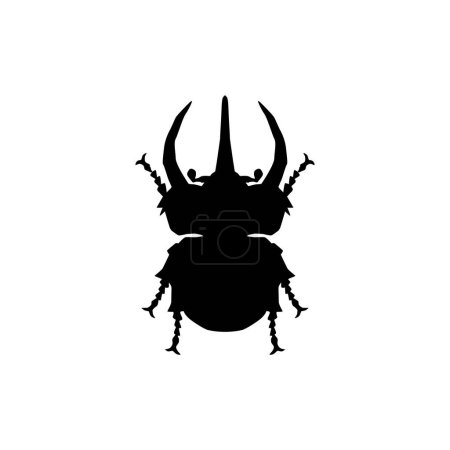 Photo for Silhouette of the Horn Beetle or Oryctes Rhinoceros, Dynastinae, can use for Art Illustration, Logo, Pictogram, Website, Apps or Graphic Design Element. Vector Illustration - Royalty Free Image