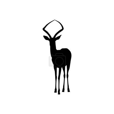 Téléchargez les illustrations : Silhouette antilope pour type de logo, illustration d'art, pictogramme, applications, site Web ou élément de conception graphique. Illustration vectorielle - en licence libre de droit