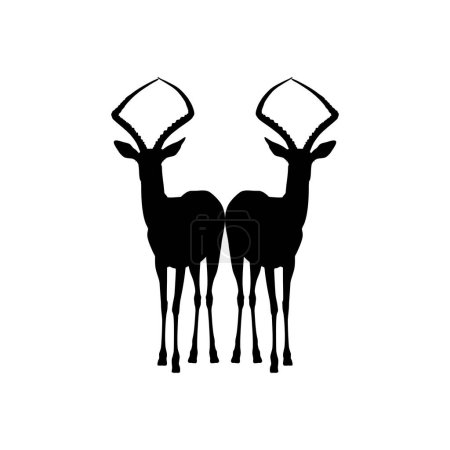 Paire de la silhouette antilope pour type de logo, illustration d'art, pictogramme, applications, site Web ou élément de conception graphique. Illustration vectorielle