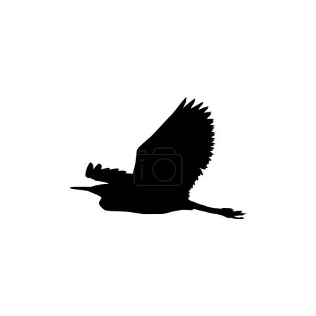 Ilustración de La Garza Negra (Egretta Ardesiaca), también conocida como la Silueta de Garza Negra para Ilustración de Arte, Logo, Pictograma, Sitio Web o Elemento de Diseño Gráfico. Ilustración vectorial - Imagen libre de derechos