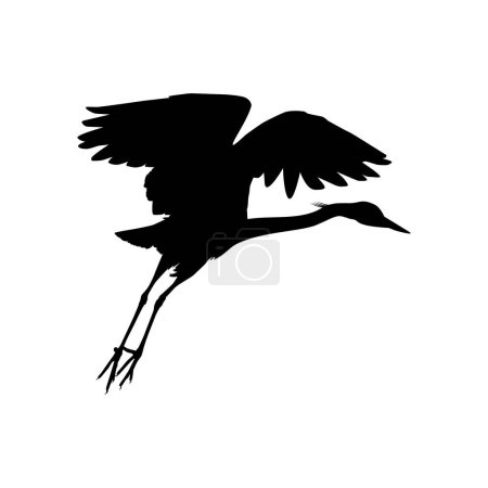 Photo for The Black Heron Bird (Egretta Ardesiaca), also known as the Black Egret Silhouette for Art Illustration, Logo, Pictogram, Website, or Graphic Design Element. Vector Illustration - Royalty Free Image