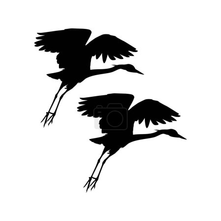 Foto de Pareja de la Garza Negra (Egretta Ardesiaca), también conocida como la Silueta de Garza Negra para Ilustración de Arte, Logo, Pictograma, Sitio Web o Elemento de Diseño Gráfico. Ilustración vectorial - Imagen libre de derechos