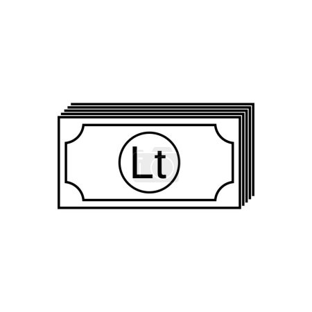 Téléchargez les illustrations : Lituanie Symbole de devise, litas lituanien Icône, signe LTL. Illustration vectorielle - en licence libre de droit