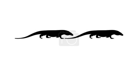 Téléchargez les illustrations : Le dragon Komodo, également connu sous le nom de moniteur Komodo, est un membre de la famille des Varanidae, endémique des îles indonésiennes de Komodo, Rinca, Flores et Gili Motang.. - en licence libre de droit