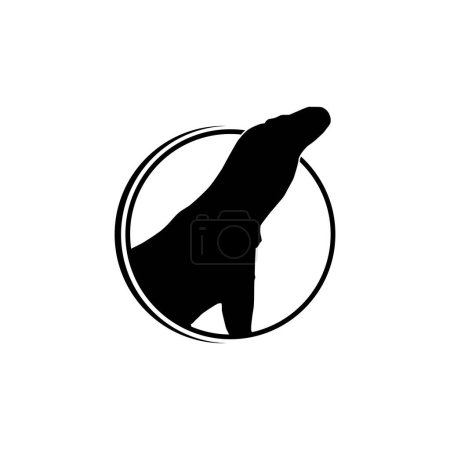 Téléchargez les illustrations : The Komodo Dragon in the Circle Shape for Logo Type, Art Illustration, Pictogram, Website, or Graphic Design Element. Illustration vectorielle - en licence libre de droit