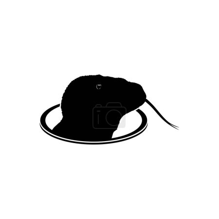 Téléchargez les illustrations : Komodo Dragon Arise from Hole Circle for Logo Type, Art Illustration, Pictogramme, Site Web ou élément de conception graphique. Illustration vectorielle - en licence libre de droit