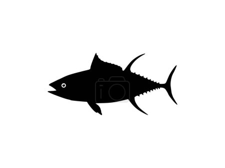 Illustration for Tuna Fish Silhouette, can use for Logo Type, Art Illustration, Pictogram, Website or Graphic Design Element. Vector Illustration - Royalty Free Image