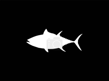 Téléchargez les illustrations : Silhouette de style plat du poisson thon, peut être utilisé pour le type de logo, illustration d'art, pictogramme, site Web ou élément de conception graphique. Illustration vectorielle - en licence libre de droit
