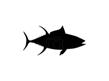 Illustration for Flat Style Silhouette of the Tuna Fish, can use for Logo Type, Art Illustration, Pictogram, Website or Graphic Design Element. Vector Illustration - Royalty Free Image