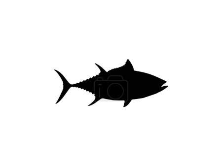 Illustration for Flat Style Silhouette of the Tuna Fish, can use for Logo Type, Art Illustration, Pictogram, Website or Graphic Design Element. Vector Illustration - Royalty Free Image