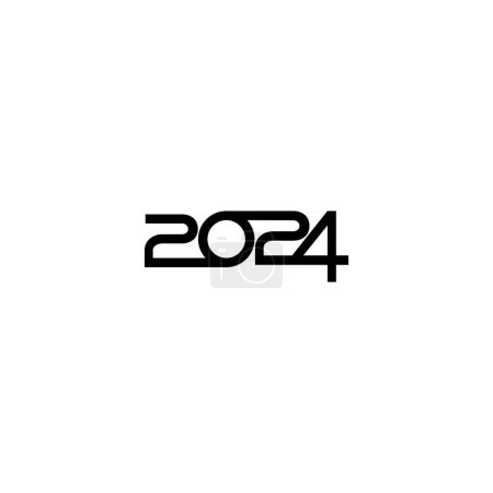 Photo for New Year 2024 Design Illustration, flat, simple, memorable and eye catching, can use for Calendar Design, Website, News, Content, Infographic or Graphic Design Element. Vector Illustration - Royalty Free Image