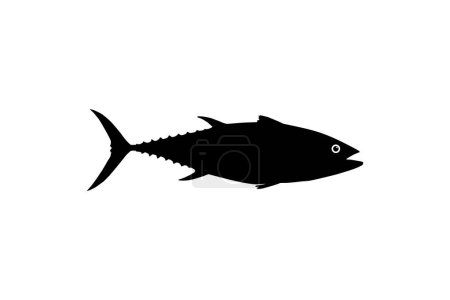 Illustration for Tuna Fish Silhouette, can use for Logo Type, Art Illustration, Pictogram, Website or Graphic Design Element. Vector Illustration - Royalty Free Image