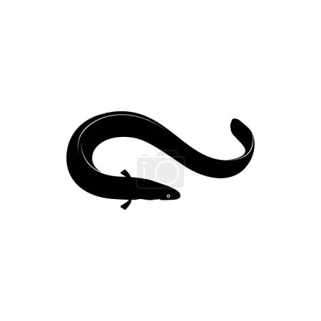 Silueta de anguila para Logo Gram, ilustración de arte, pictograma, sitio web, aplicaciones o elemento de diseño gráfico. Ilustración vectorial