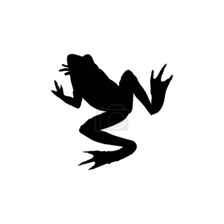 Illustration for Frog Silhouette, can use for Logo Gram, Art Illustration, Pictogram, Website or Graphic Design Element. Vector Illustration - Royalty Free Image