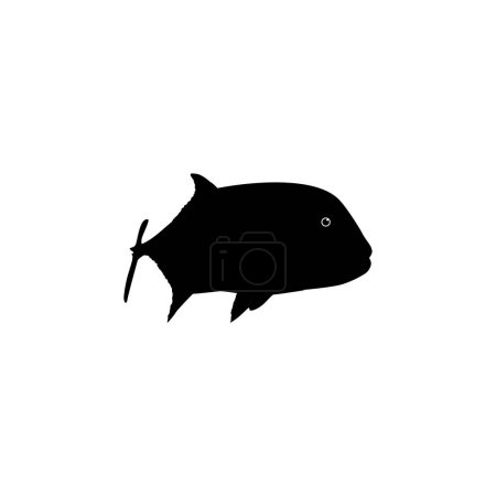 Illustration for The giant trevally (Caranx ignobilis), also known as the lowly trevally, barrier trevally, ronin jack, giant kingfish, GT Fish, or ulua, is a species of large marine fish classified in the jack family - Royalty Free Image