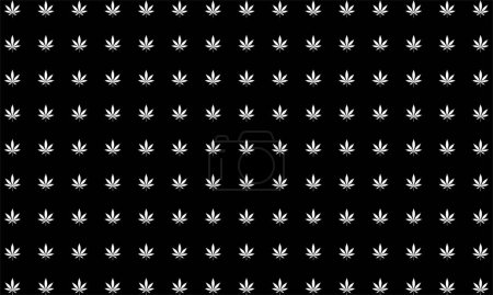 Illustration for Cannabis also known as Marijuana Leaf Silhouette Motifs Pattern, can use for Decoration, Ornate, Wallpaper, Backdrop, Textile. Fashion, Fabric, Tile, Floor, Cover, Wrapping, Ect. Vector Illustration - Royalty Free Image