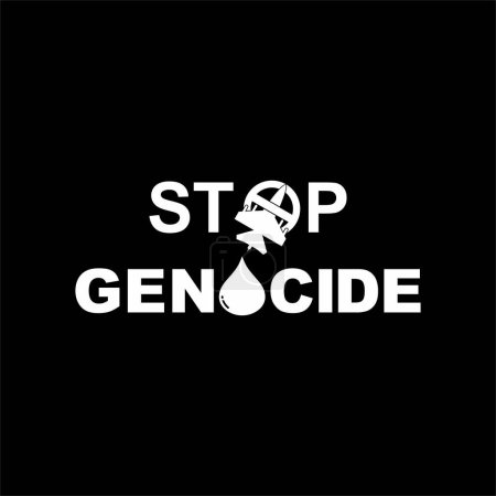 Ilustración de Stop Genocide Sign, se puede utilizar para el diseño de carteles, pancartas, pegatinas, camisetas, ilustraciones de arte, ilustraciones de noticias o para elementos de diseño gráfico. Ilustración vectorial - Imagen libre de derechos